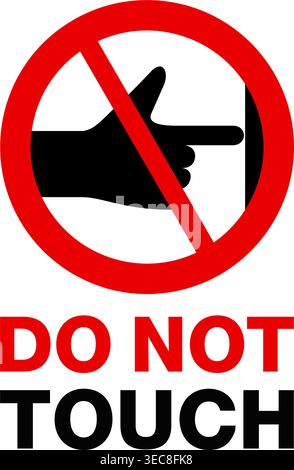 Do not touch prohibit sign for sticker. Flat icon. Stock Vector