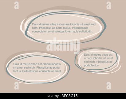 Quotes template - speech bubbles in drawn abstract decoration - copy space for quoting, review, slogan or other text message Stock Vector
