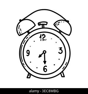 Classic alarm clock front view isolated vector element Stock Vector
