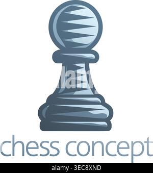 Rising Potential Pawn Chess Piece Concept Stock Vector