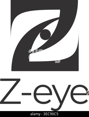 Modern letter Z logo featuring eye Stock Vector