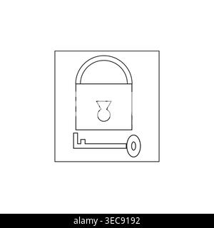 Padlock security icon. Key unlock element. Access safety Vector symbol. Protection lock concept. Stock Vector