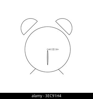 larm clock outline. Time measurement instrument. Vector symbol graphic. Wake up concept. Stock Vector