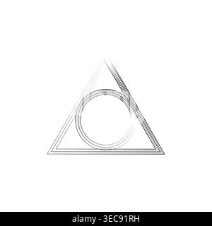 Triangle circle Vector. Geometric shape emblem. Abstract line contour. Minimalist graphic symbol. Stock Vector