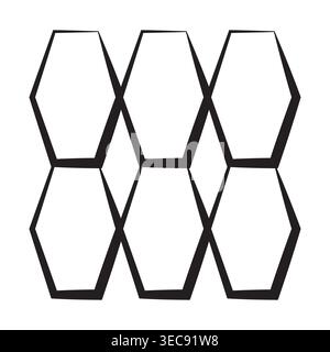 Hexagonal icons grids. Honeycombs cellular Vector. Geometrical patternings details. Symmetrical architectural frames. Stock Vector