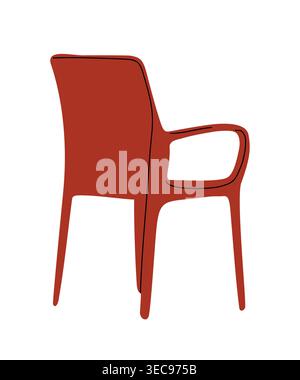 Solid red chair with sleek modern design Stock Vector