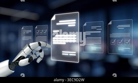 AI transforms document management using virtual assistant systems, AI-secure file storage, and artificial intelligence for paperless workflows. Kernel Stock Photo