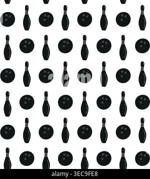 Vector seamless pattern of hand drawn bowling Stock Vector