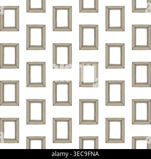 Vector seamless pattern of hand drawn square frame Stock Vector