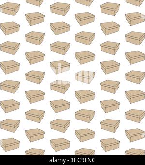 Vector seamless pattern of hand drawn cupboard box Stock Vector