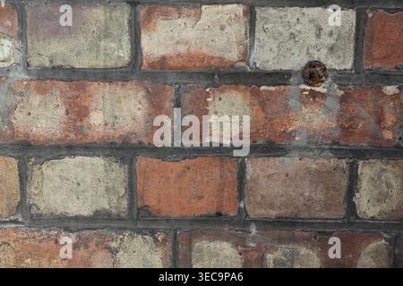 Old Red Brick And Mortar Wall Stock Photo