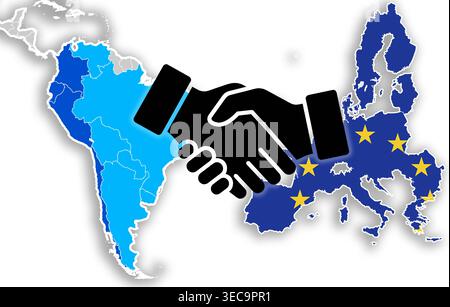 Mercosur and European Union forming trade agreement partnership Stock Photo