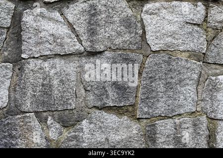 A Cold And Gray Flagstone Wall Stock Photo