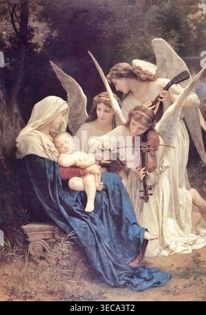 The Virgin with Angels 1881 by William-Adolphe Bouguereau Stock