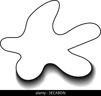 Large spread abstract blob outline with hollow contour, wide perimeter and dispersed fluid structure Stock Vector