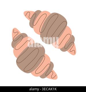 vector color croissant on white background Stock Vector