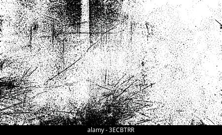Black and White Grunge Ink Splatter Abstract Distressed Texture Background Stock Vector