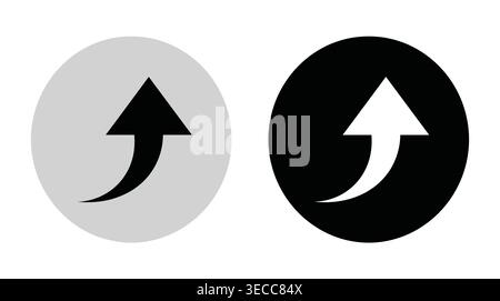 Directional arrow navigation icon set, minimal circular style, growth, progress, movement, direction, and navigation. Stock Vector
