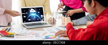 Cloud computing software for brisk remote work and personal data storage Stock Photo