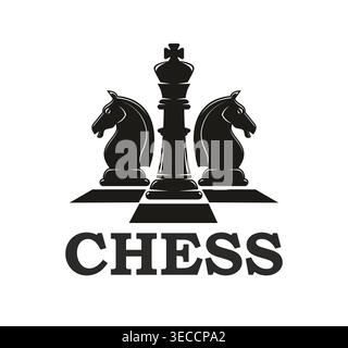 Chess board game club championship monochrome icon Stock Vector