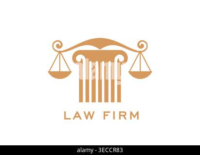 Justice scales and attorney law firm icon Stock Vector