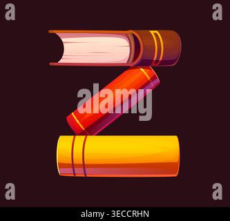 Novel book cartoon ABC typeset, font letter Z Stock Vector