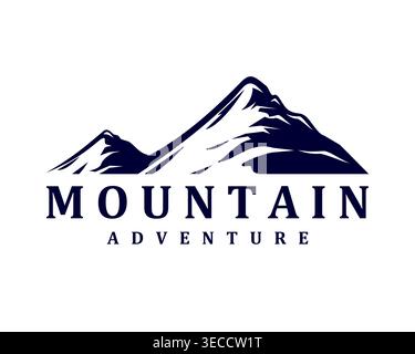 Mountain peak icon or hiking adventure symbol Stock Vector