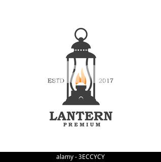 House rustic lantern lamp icon or symbol Stock Vector