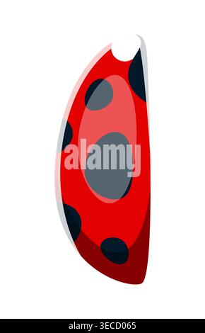Ladybug beetle font typeset cartoon number 1 one Stock Vector