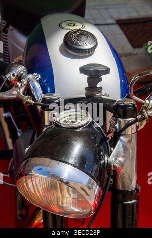 Old motorcycle Bultaco exposed, Calvia Mallorca Spain Stock Photo