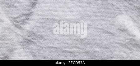 White woven canvas fabric texture with gray stain marks as grunge background Stock Photo