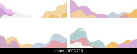 Abstract Colorful Frame set for social media. frames and borders with abstract organic shapes in modern pastel colors Stock Vector