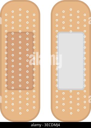 Medical Band-Aid. Vector Illustration of Adhesive Band-Aid on Two Sides Stock Vector