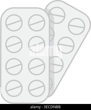 Round Tablets in Blister. Pharmaceutical Medical Tablets. Vector illustration Stock Vector