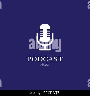 Podcast microphone logo symbol icon vector Stock Vector