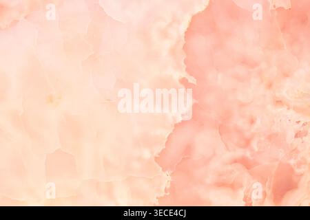 ront view macro shot of a luxurious pink onyx marble surface with copy space Stock Photo