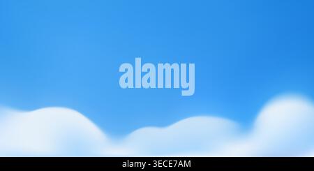 Sky blue background. Light white clouds on summer abstract clear day. Bright vector gradient pattern. Cloudy air sun weather nature texture Stock Vector
