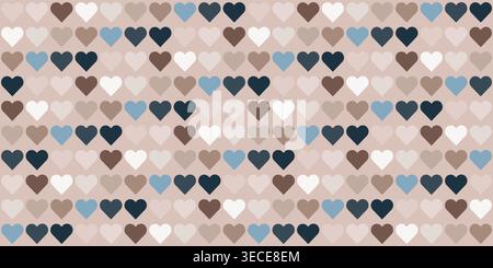 Cute Little Hearts Pattern for Valentines Day, Nursery Decor, Wrapping Paper, Wedding Backgrounds, seamless vector pattern. No effects, easy to recolo Stock Vector