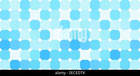 Blue pool tile mosaic pattern with geometric square grid design creating a clean water inspired background Stock Vector