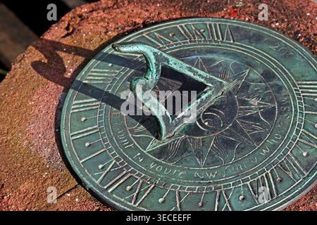 St Wilfrid's Sundial, Grappenhall, Warrington, Cheshire, England, UK. Stock Photo