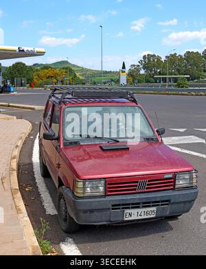 1990s Fiat Panda, possibly a Fiat Panda 4x4, photographed in Sicily, Italy, Sicily, Italy. Stock Photo