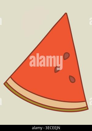 Watermelon triangle slice vector flat icon Stock Vector