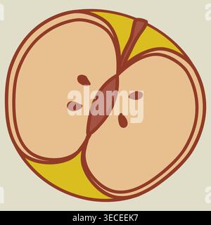 Half of yellow apple vector flat icon Stock Vector