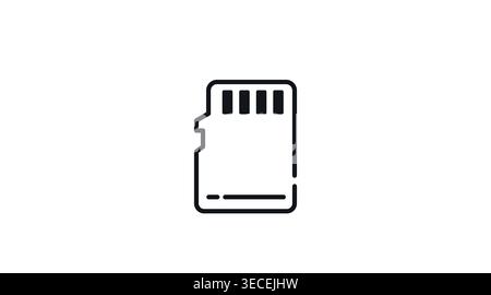 SD card icon: digital memory storage for cameras and mobile devices Stock Vector