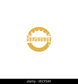 S Letter and Sun Light Symbol Logo Design Stock Vector
