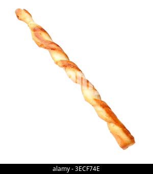 One delicious grissini breadstick isolated on white Stock Photo