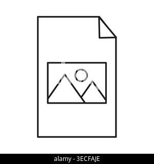 Photo file document outline vector icon. Minimalist graphic works perfectly for modern web design and mobile app interfaces. EPS 10. Stock Vector