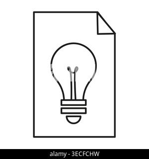 Document with light bulb icon vector representing creative ideas Perfect for web design and professional business projects EPS 10. Stock Vector