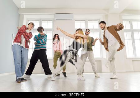 Active Young People Dancing In Studio Choreography Stock Photo