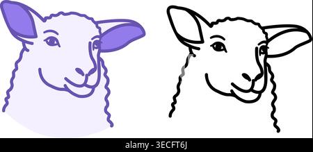 Lamb Icons. Domestic Animal. Sheep Vector Illustration. Farming Concept Stock Vector